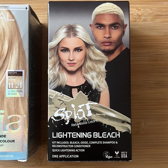 Brand New Set of 2 Blonde Hair Dye Hi-Lift Ultra Lightening Bleach Féria Splat - Picture 3 of 9